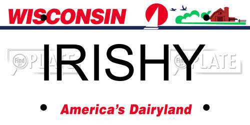 IRISHY Wisconsin License Plate