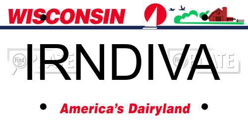 IRNDIVA Wisconsin License Plate