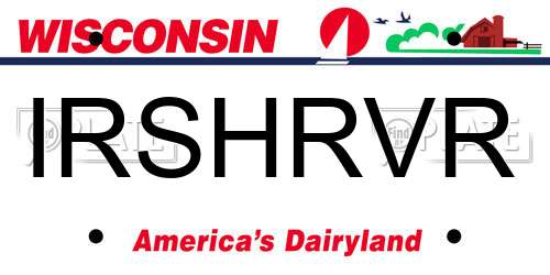 IRSHRVR Wisconsin License Plate