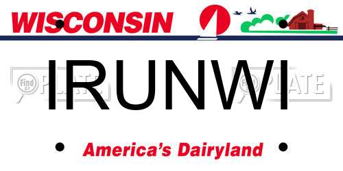 IRUNWI Wisconsin License Plate