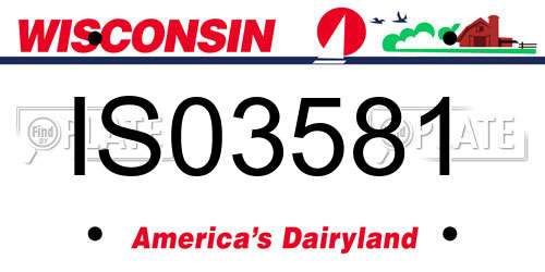 IS03581 Wisconsin License Plate