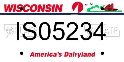 IS05234 Wisconsin License Plate