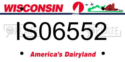 IS06552 Wisconsin License Plate