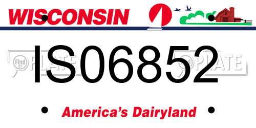 IS06852 Wisconsin License Plate