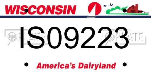 IS09223 Wisconsin License Plate