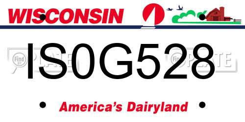 IS0G528 Wisconsin License Plate