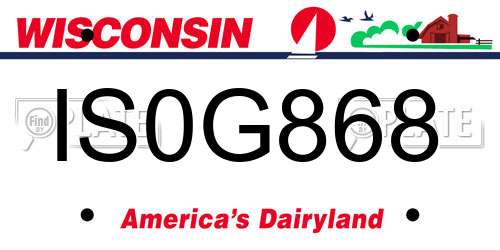 IS0G868 Wisconsin License Plate