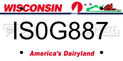 IS0G887 Wisconsin License Plate