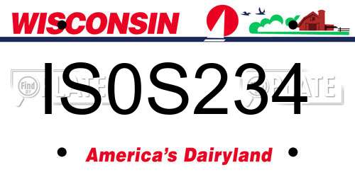 IS0S234 Wisconsin License Plate
