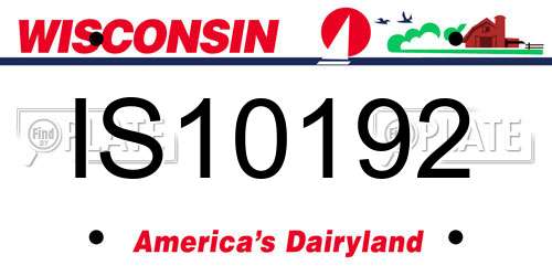 IS10192 Wisconsin License Plate