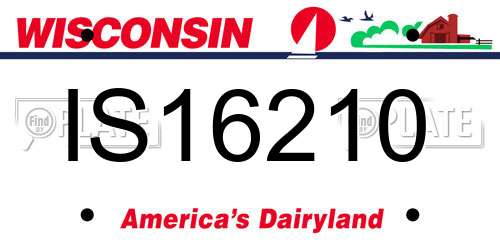 IS16210 Wisconsin License Plate