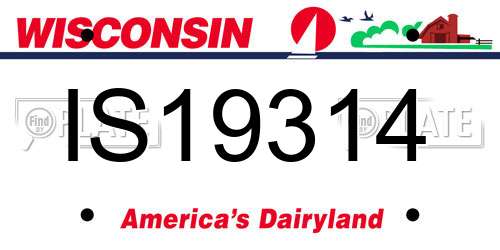 IS19314 Wisconsin License Plate
