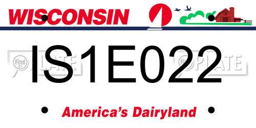 IS1E022 Wisconsin License Plate