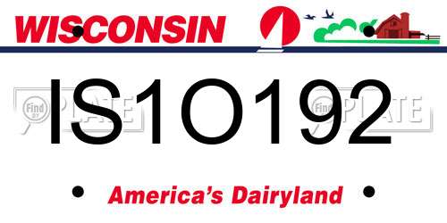 IS1O192 Wisconsin License Plate