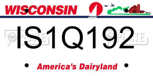 IS1Q192 Wisconsin License Plate