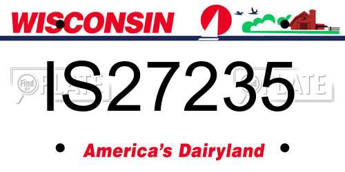 IS27235 Wisconsin License Plate