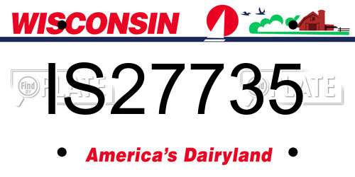 IS27735 Wisconsin License Plate