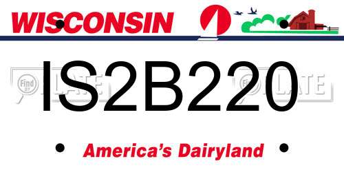 IS2B220 Wisconsin License Plate