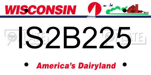 IS2B225 Wisconsin License Plate