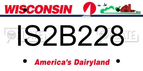 IS2B228 Wisconsin License Plate