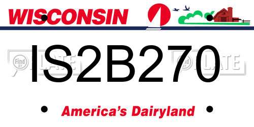 IS2B270 Wisconsin License Plate
