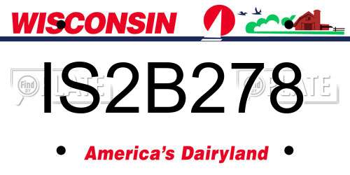 IS2B278 Wisconsin License Plate