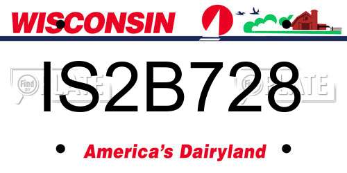 IS2B728 Wisconsin License Plate