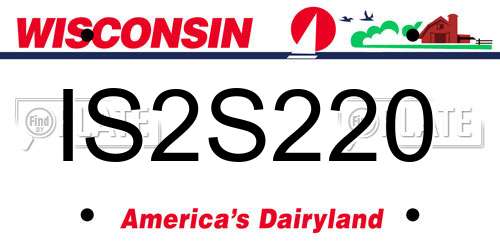 IS2S220 Wisconsin License Plate
