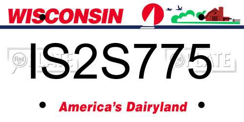 IS2S775 Wisconsin License Plate