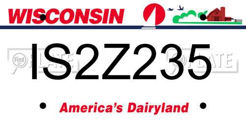 IS2Z235 Wisconsin License Plate