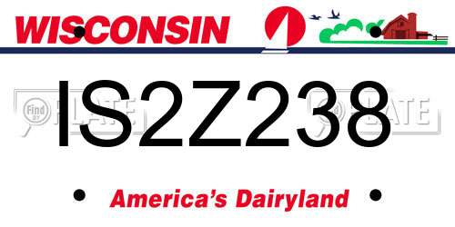 IS2Z238 Wisconsin License Plate