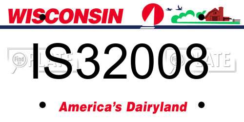 IS32008 Wisconsin License Plate