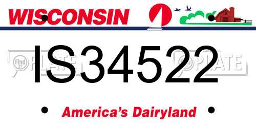 IS34522 Wisconsin License Plate