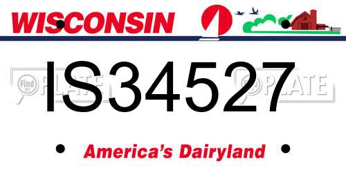 IS34527 Wisconsin License Plate