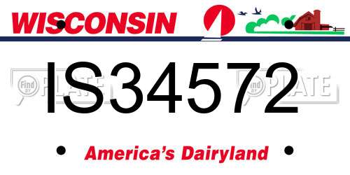 IS34572 Wisconsin License Plate