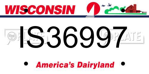 IS36997 Wisconsin License Plate