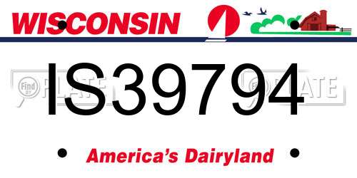 IS39794 Wisconsin License Plate