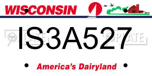 IS3A527 Wisconsin License Plate