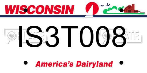 IS3T008 Wisconsin License Plate