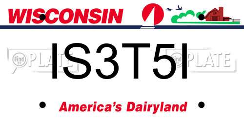 IS3T5I Wisconsin License Plate