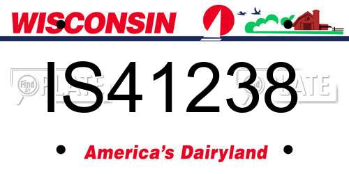 IS41238 Wisconsin License Plate
