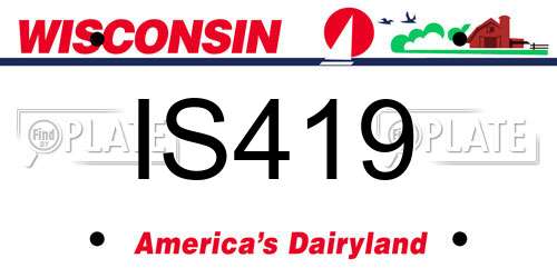 IS419 Wisconsin License Plate