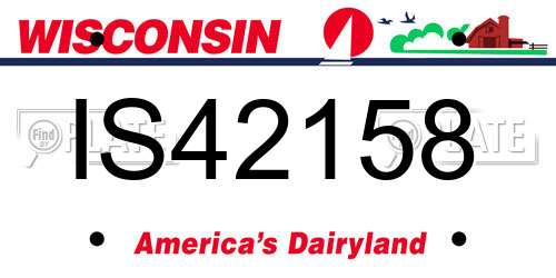 IS42158 Wisconsin License Plate