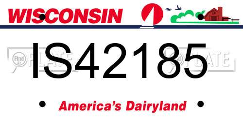 IS42185 Wisconsin License Plate