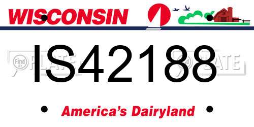 IS42188 Wisconsin License Plate