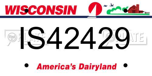 IS42429 Wisconsin License Plate
