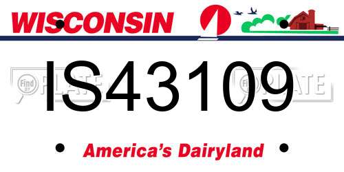 IS43109 Wisconsin License Plate