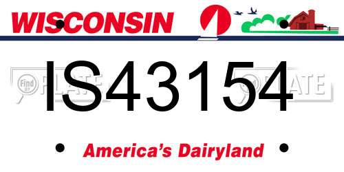 IS43154 Wisconsin License Plate