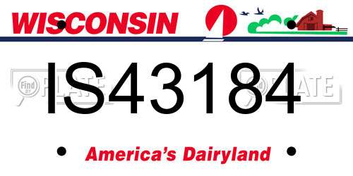 IS43184 Wisconsin License Plate