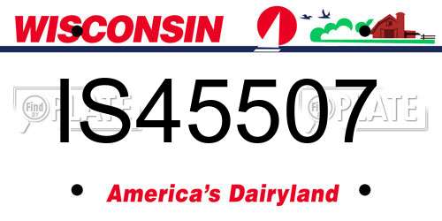 IS45507 Wisconsin License Plate